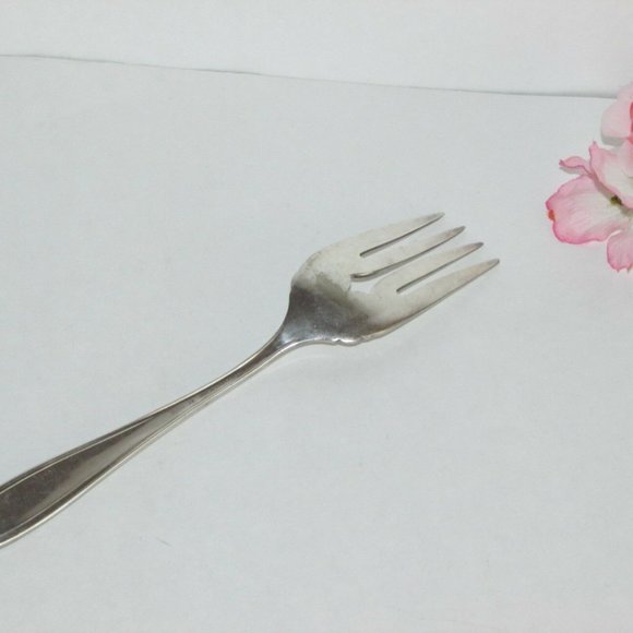 Antique Serving Fork Silverplate Oneida Bridal Wreath 1915 Vintage Cottagecore - Picture 6 of 8